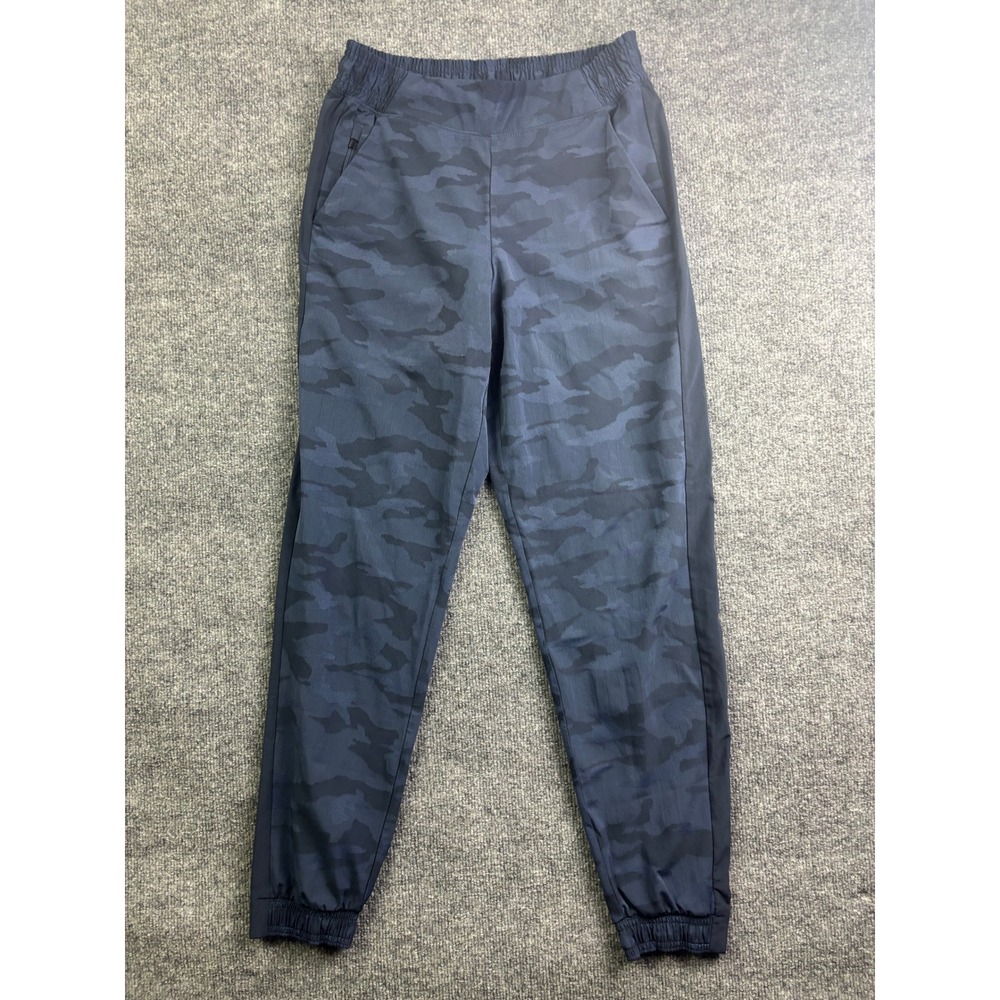 Athleta Brooklyn Textured Jogger Women 4 Navy Blue Camo Tapered Elastic Waist